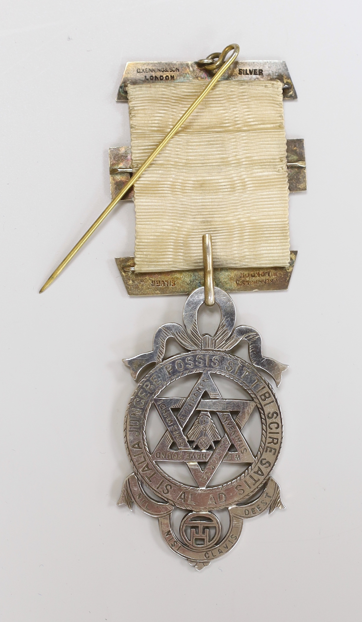 A boxed Masonic silver medal